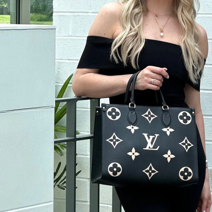 Medium Monogram Leather Tote Bag