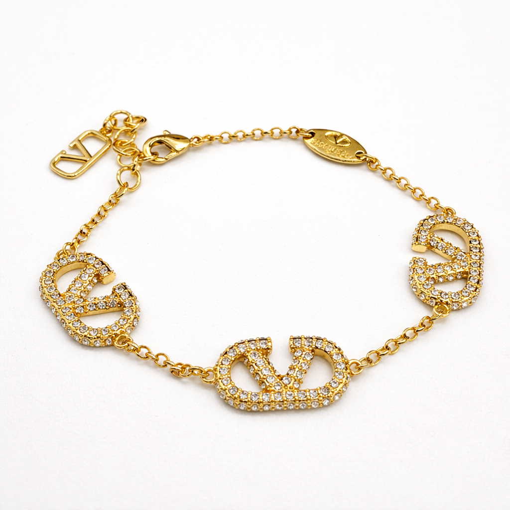 Crystal Embellished Chain Bracelet