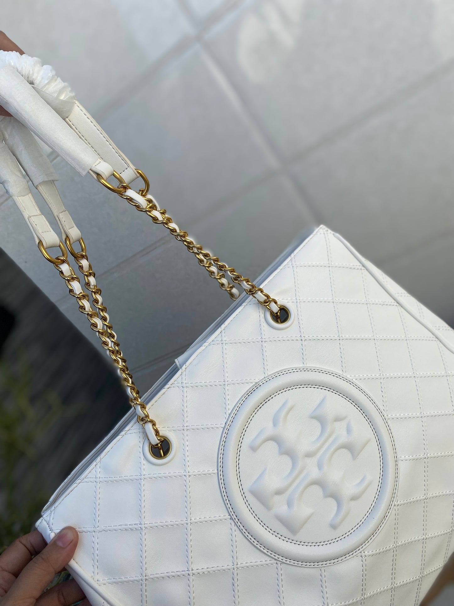 TB Diamond Pattern Tote Bag