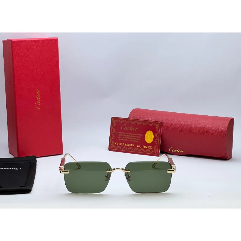 Luxury Rimless Gold Frame Sunglasses – Classic UV400 Shades