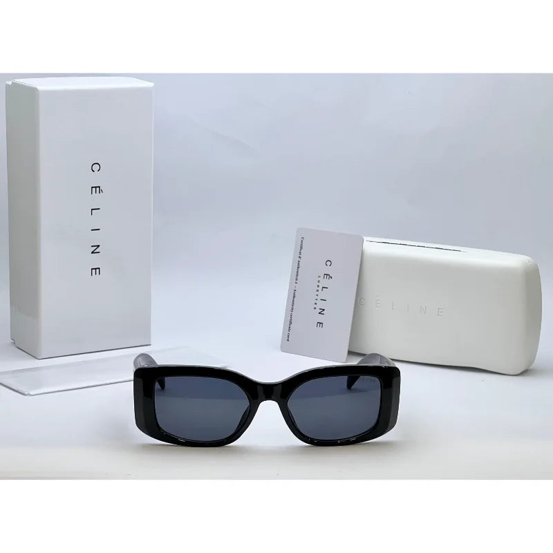 Rectangular Tortoise & Black Sunglasses – Luxury Statement Shades with Gold Accent