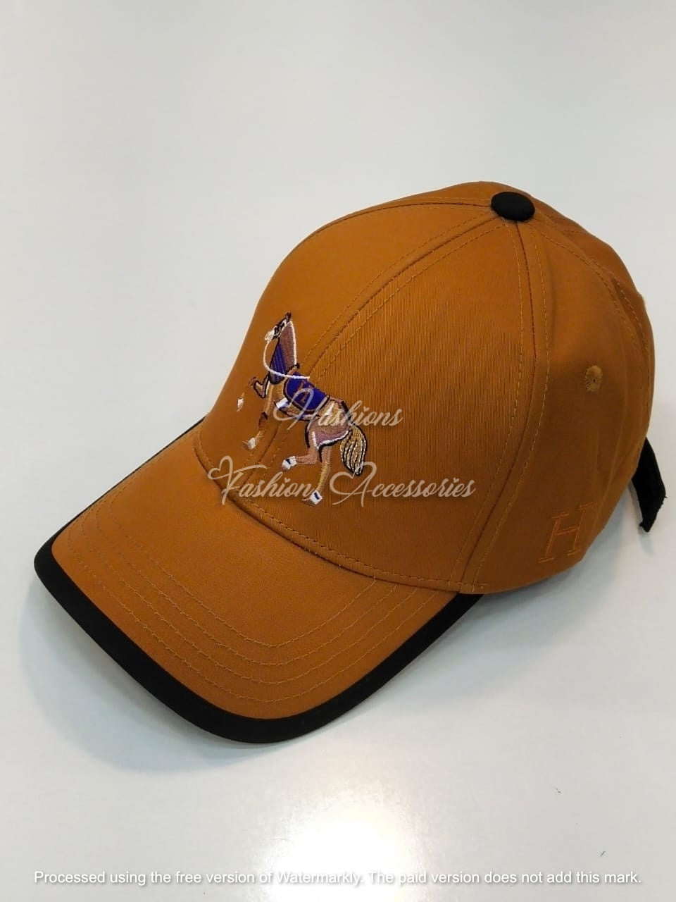 Rust Orange Equestrian Embroidered Baseball Cap – Unisex Adjustable Fashion Hat