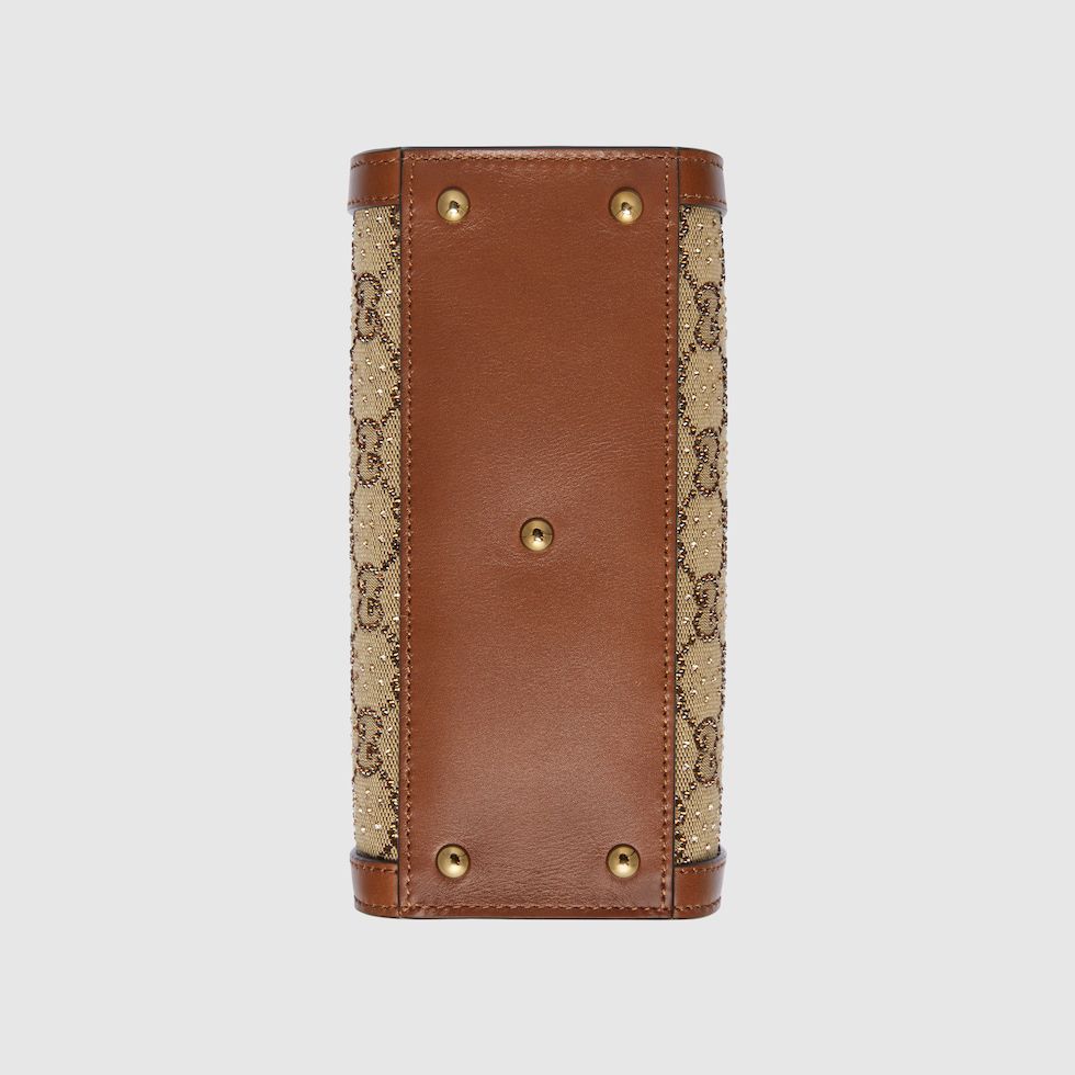 Luxury Monogram Bamboo Handle Bag – Structured Canvas Design