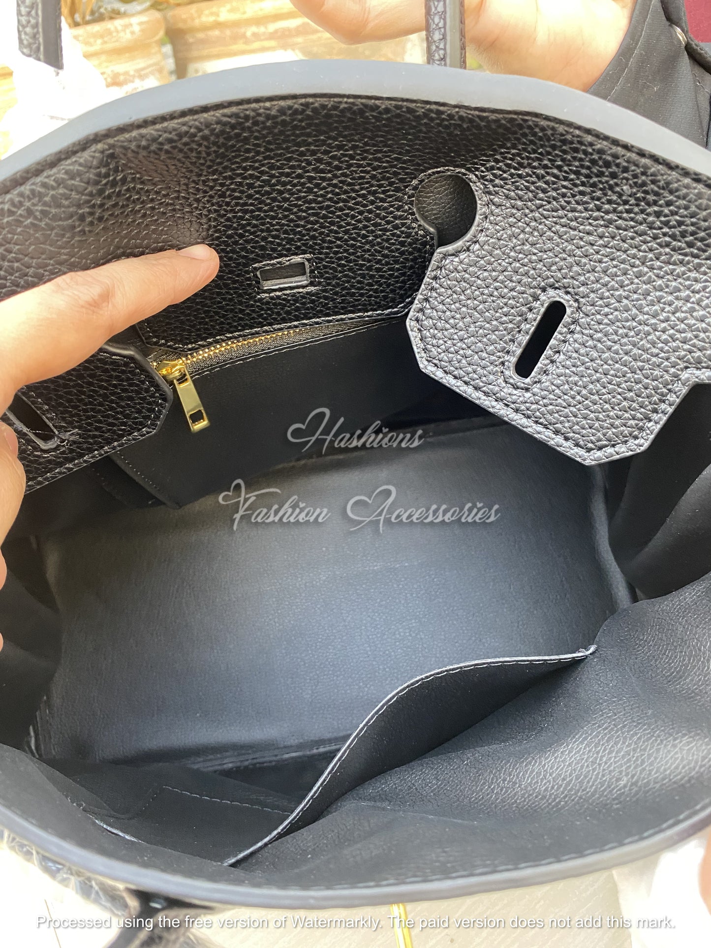 Luxury 35cm Togo Leather Structured Top-Handle Tote Bag (With Strap & Lock Set)