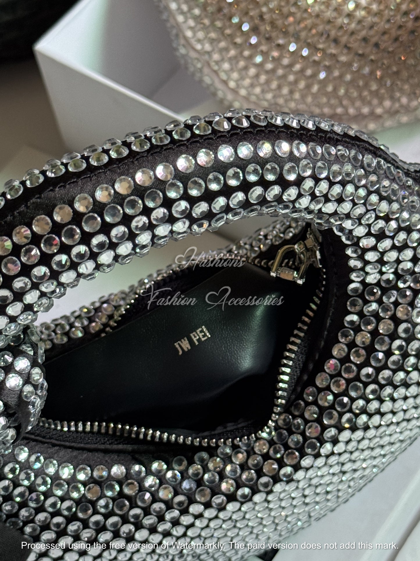 Rhinestone Knot Top Handle Mini Bag - Sparkly Crystal Evening Clutch