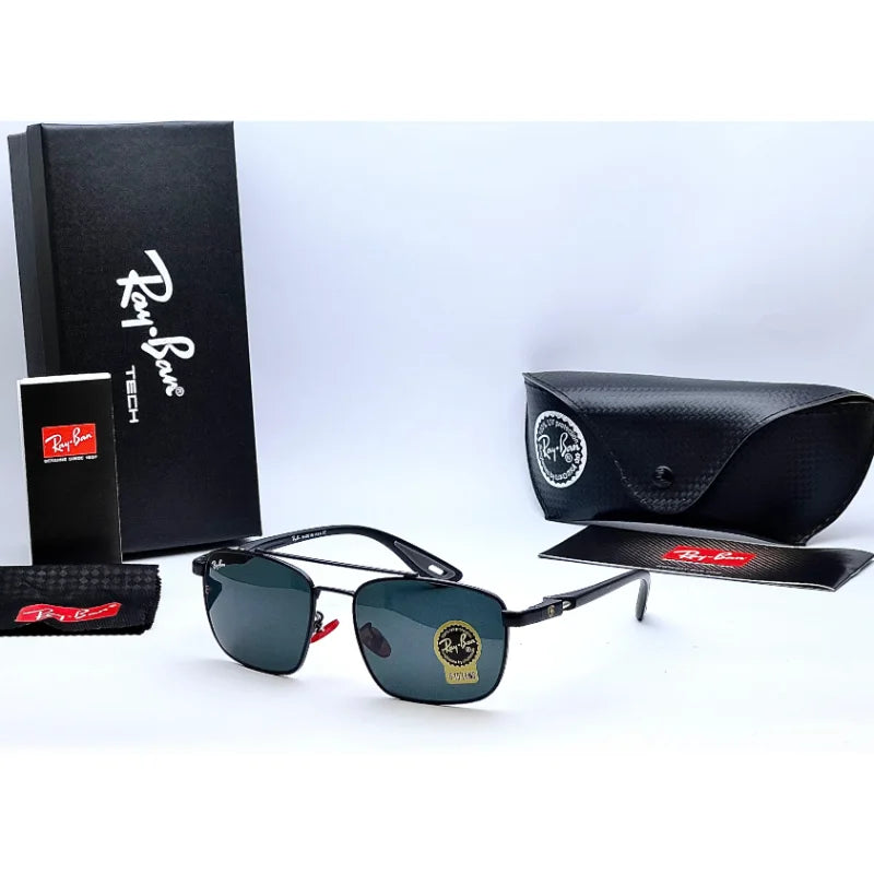 Classic Square Metal Frame Sunglasses – Polarized UV400 Shades (Multiple Colors)