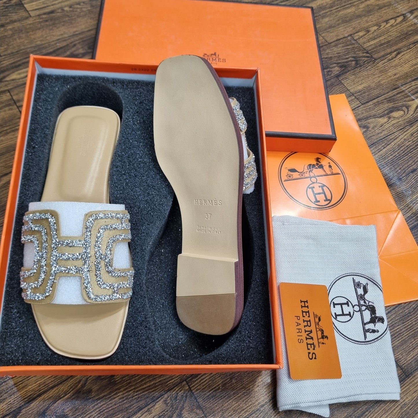 Glitter Top HERMES Flats