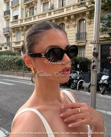 Women’s Rectangular Sunglasses — Black Acetate Frame (UV Protection)