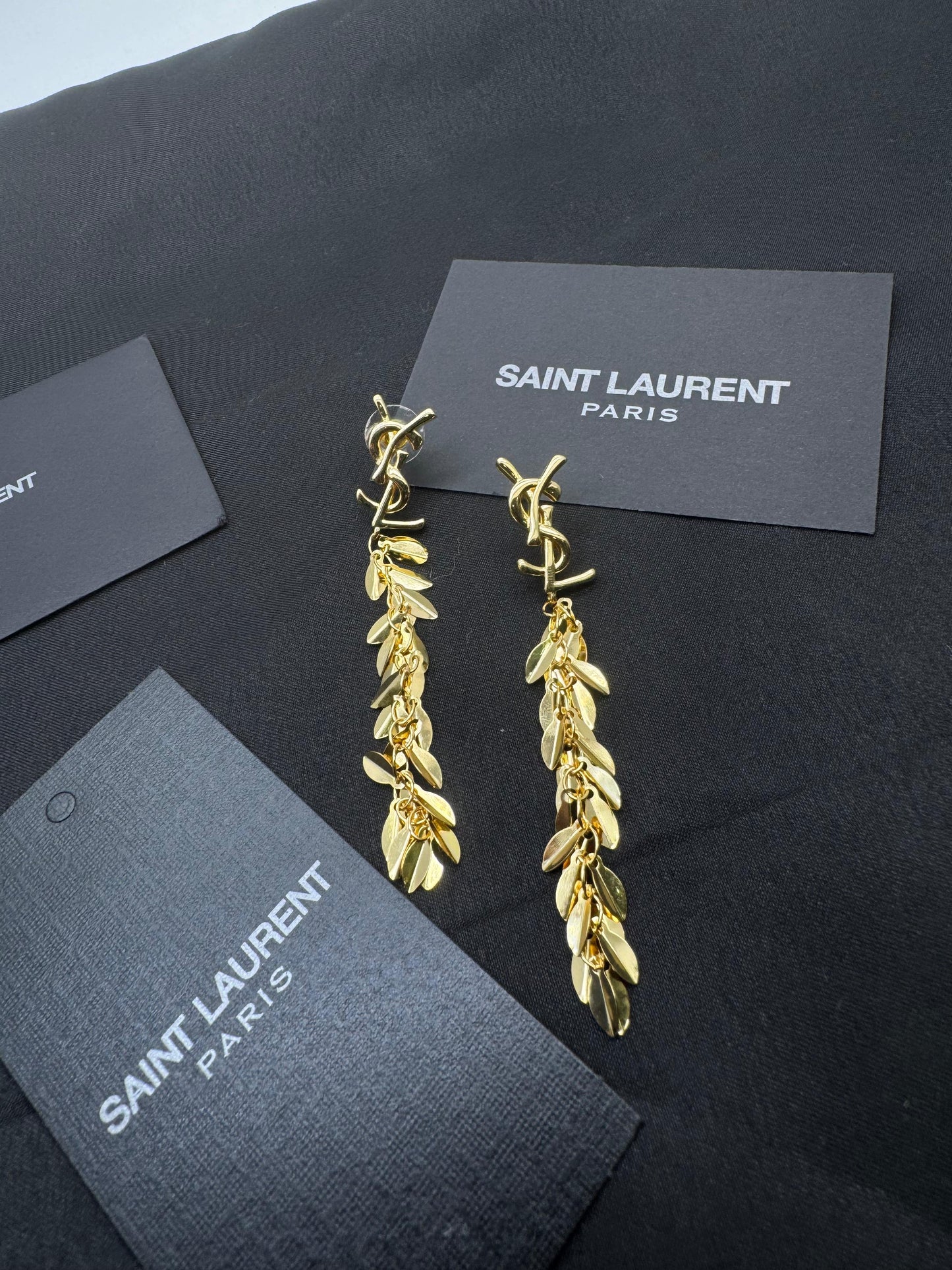 Gold Leaf Drop Earrings | Elegant Long Dangle Statement Jewellery for Women