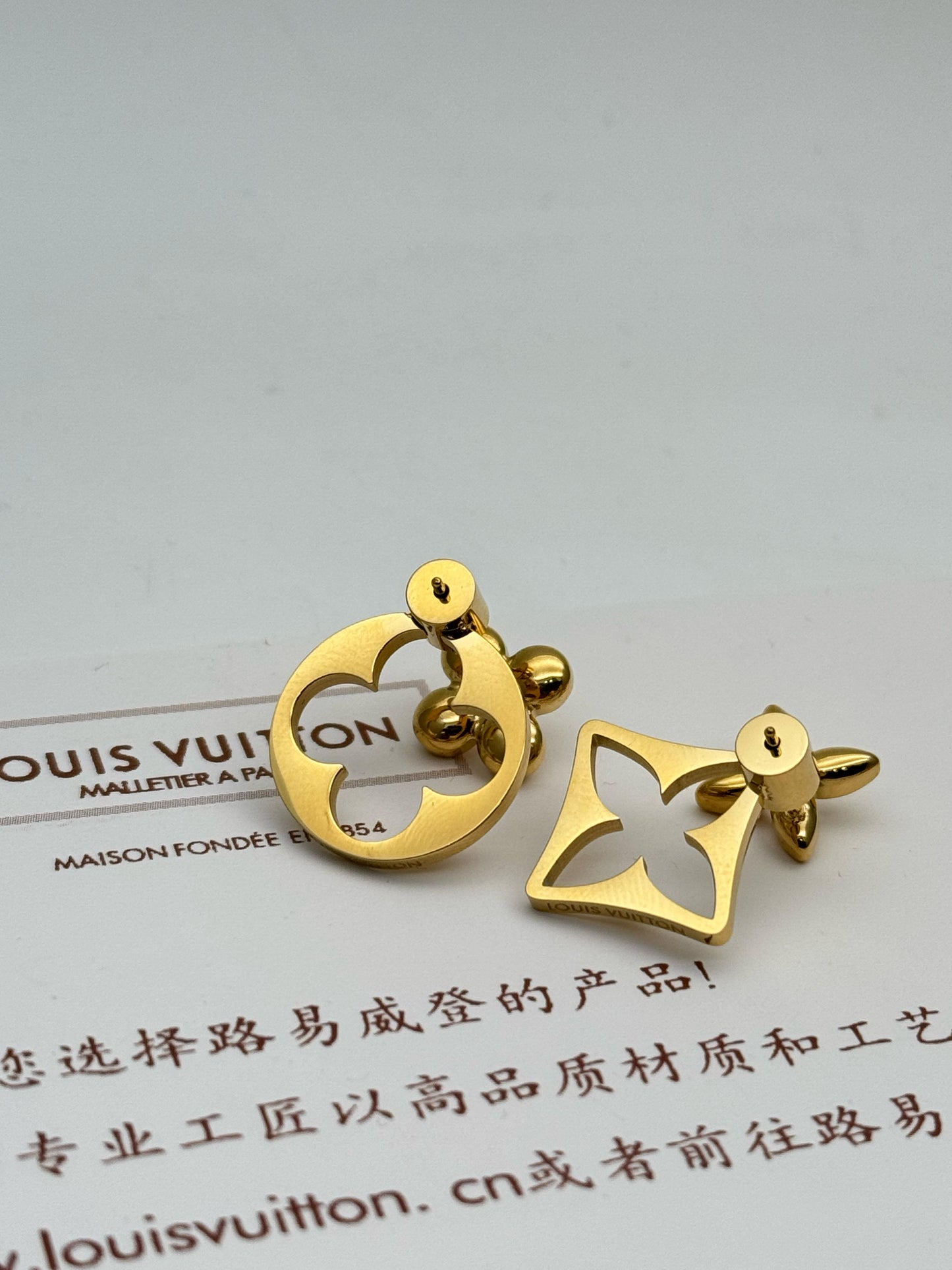 Gold Geometric Floral Stud Earrings | Minimal Luxury Jewellery