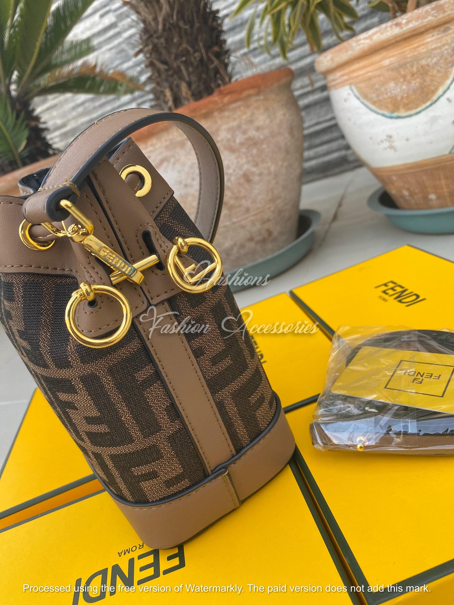 Mini Patterned Drawstring Bucket Bag | Designer Crossbody