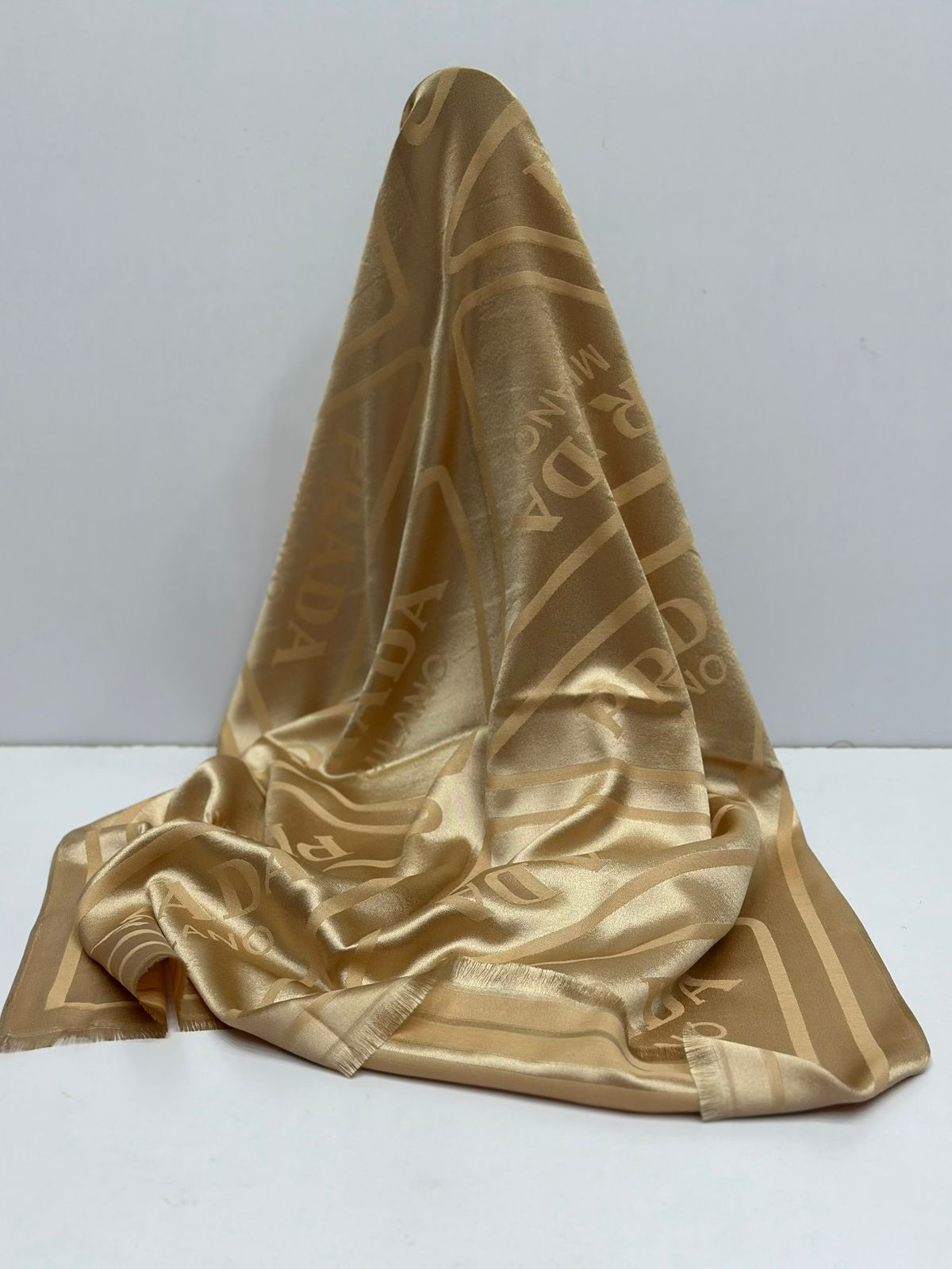 Premium Monogram Silk Scarf for Women – Luxury Soft Satin Wrap