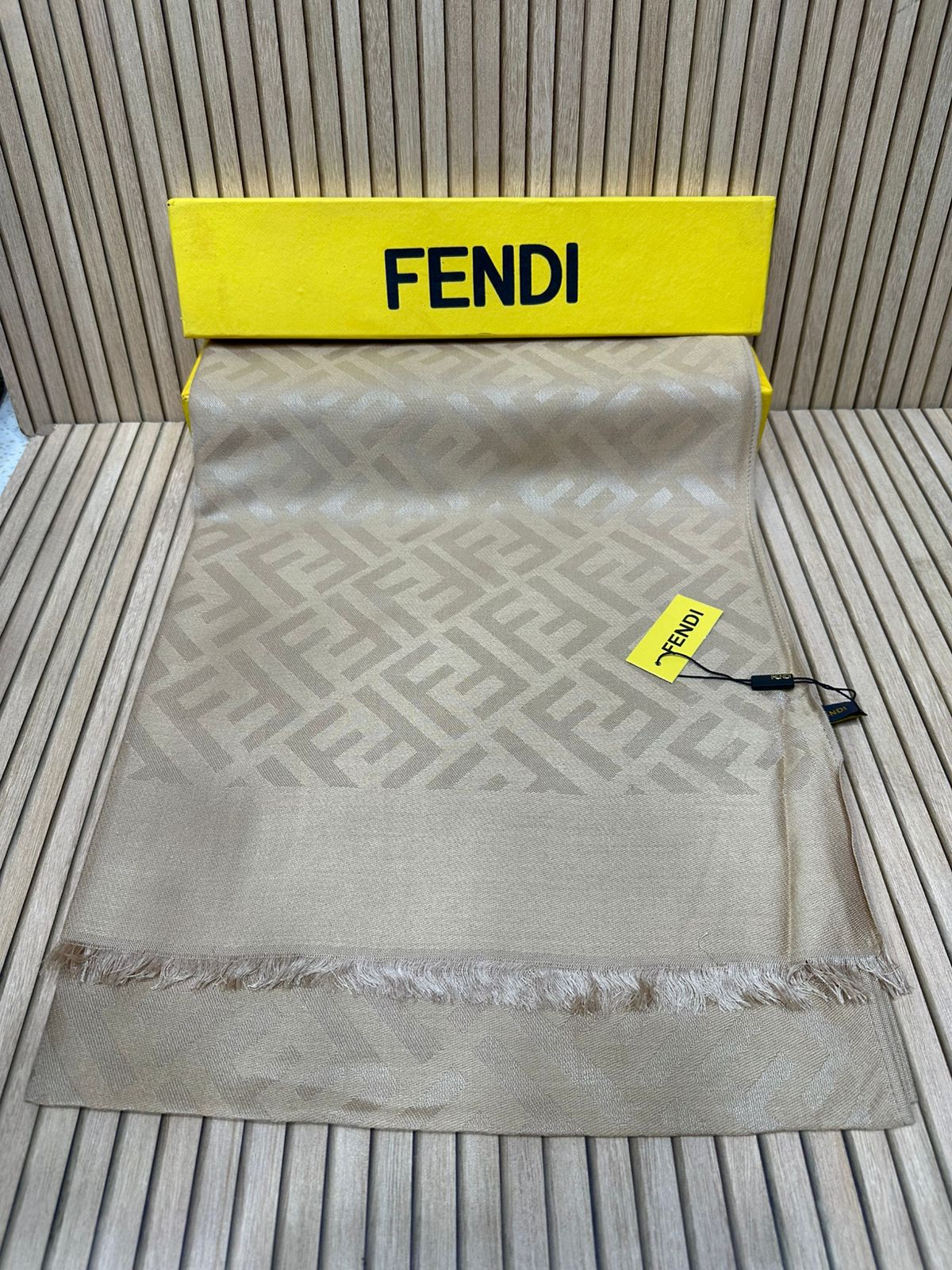 Luxury Geometric Monogram Soft-Weave Pashmina Scarf