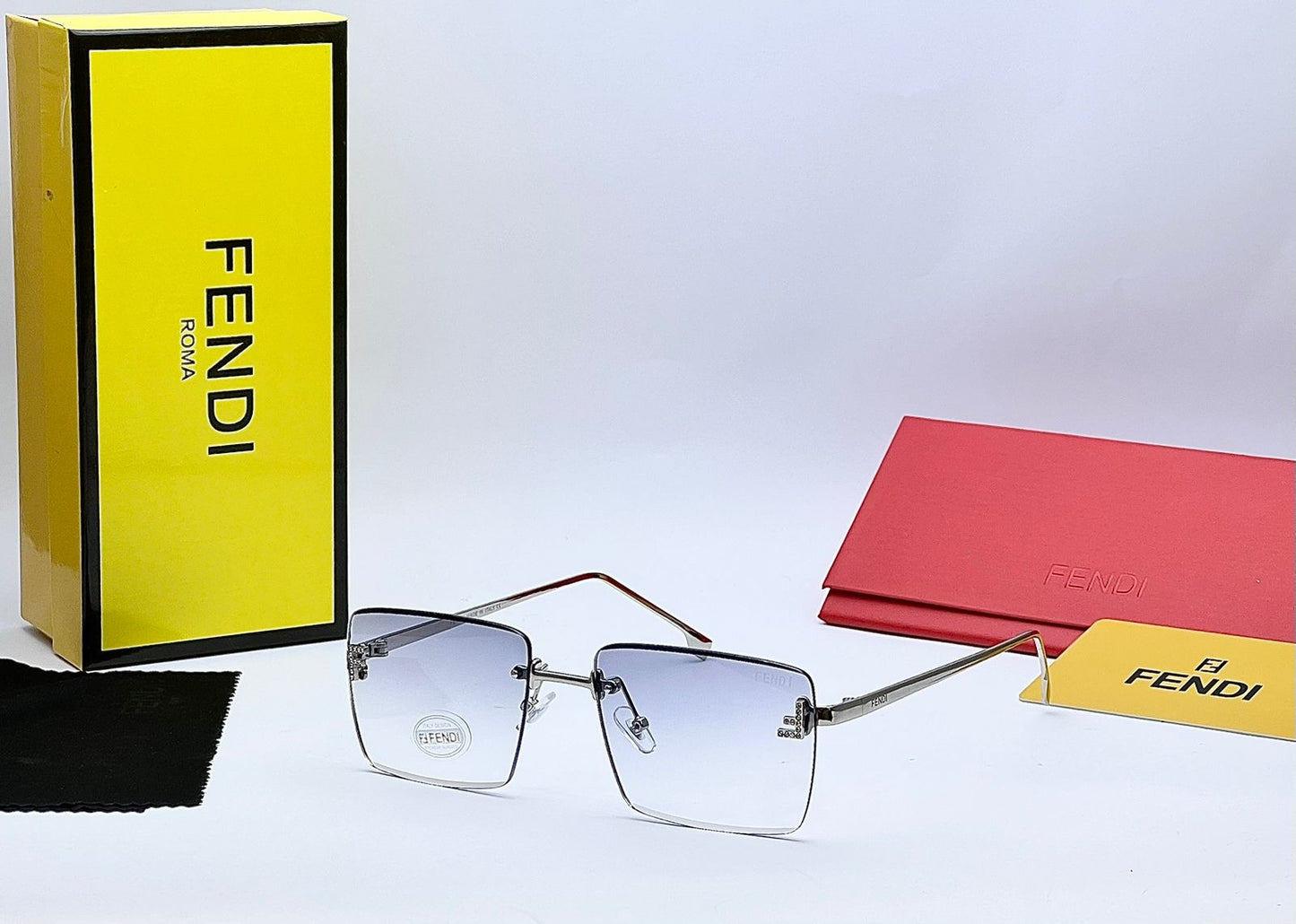 Rimless Square Sunglasses for Men & Women – Minimal Metal Frame