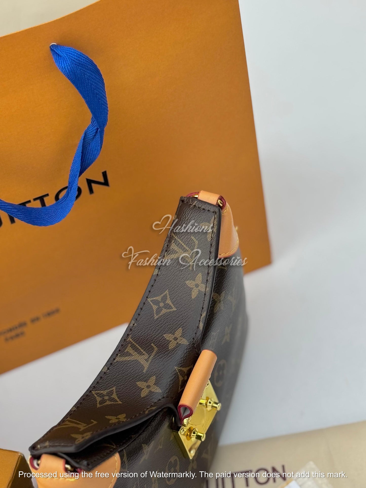 Monogram Dual-Strap Pleated Crossbody Bag