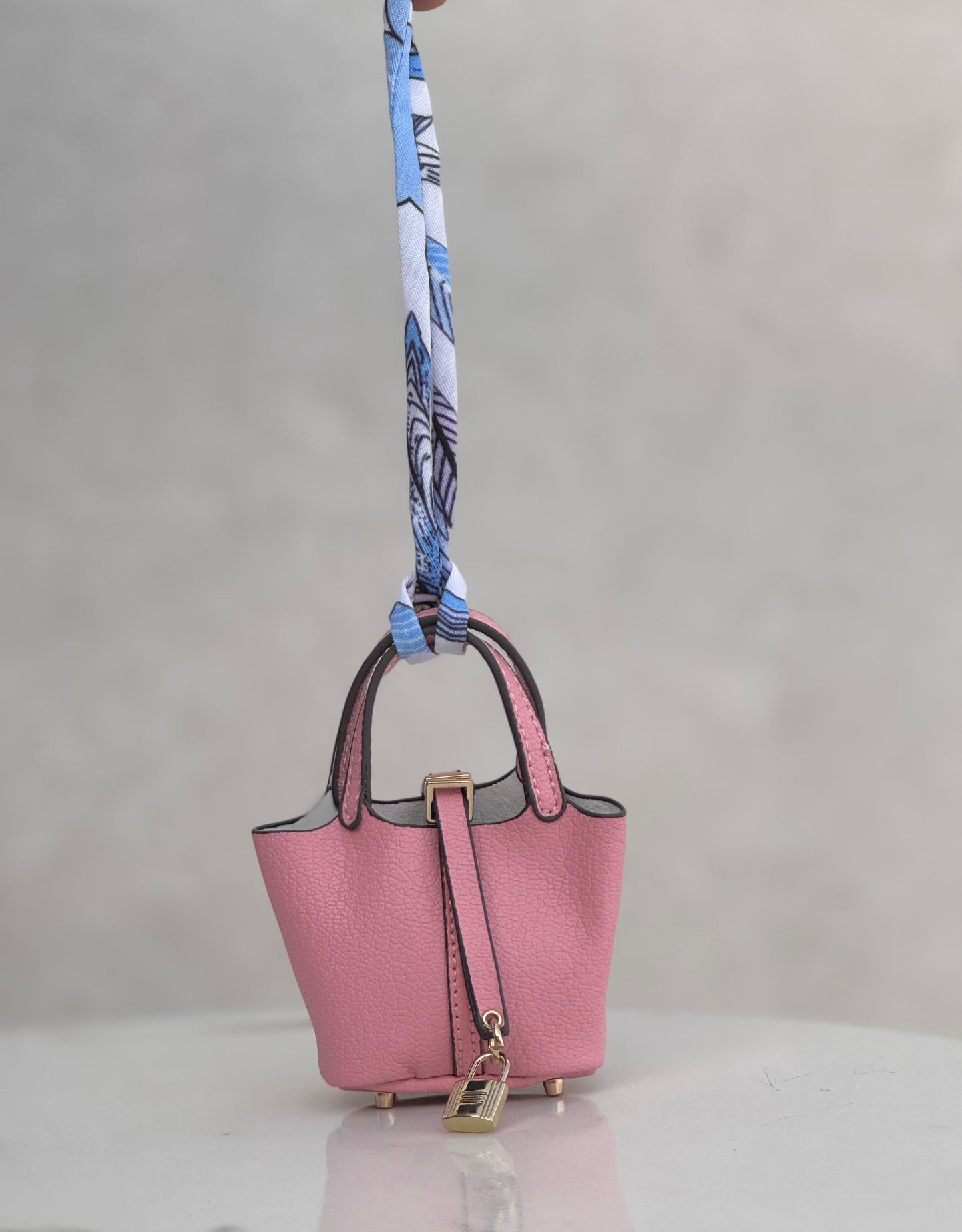 Mini Leather Tote Bag Charm