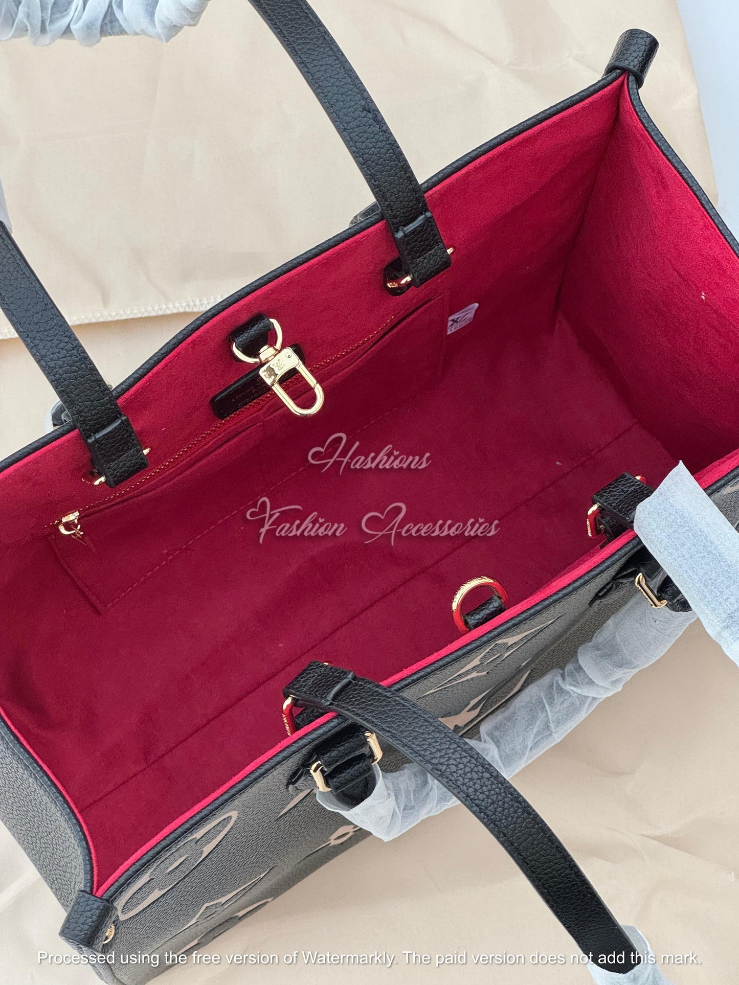 Medium Monogram Leather Tote Bag