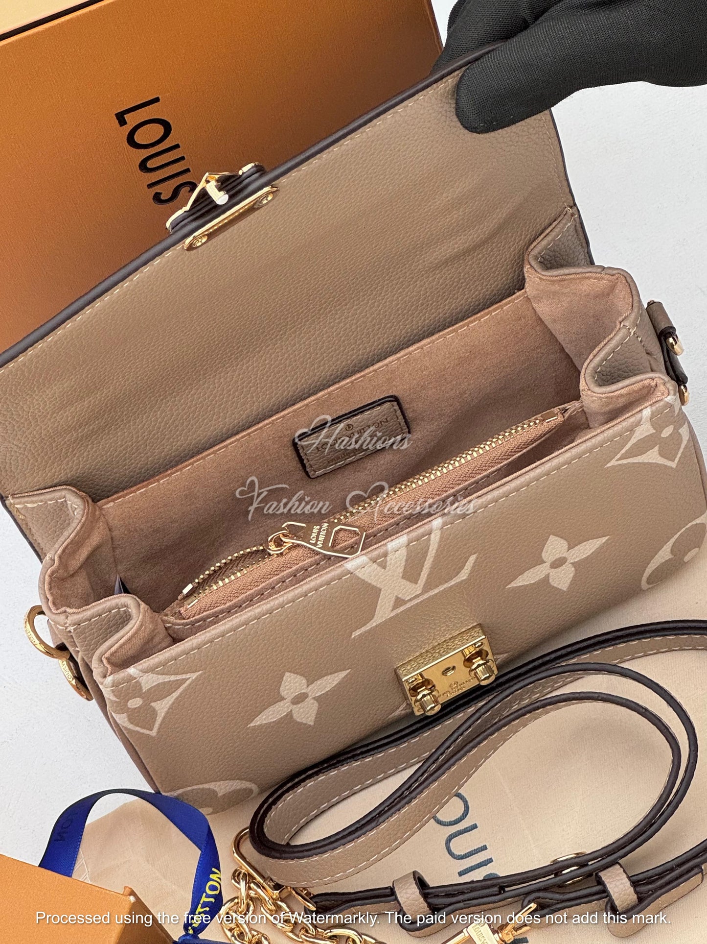 Embossed Leather Messenger Bag