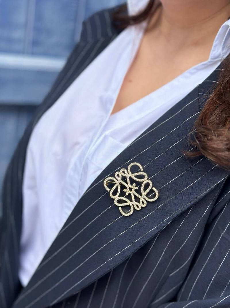 Sparkling Geometric Anagram Brooch