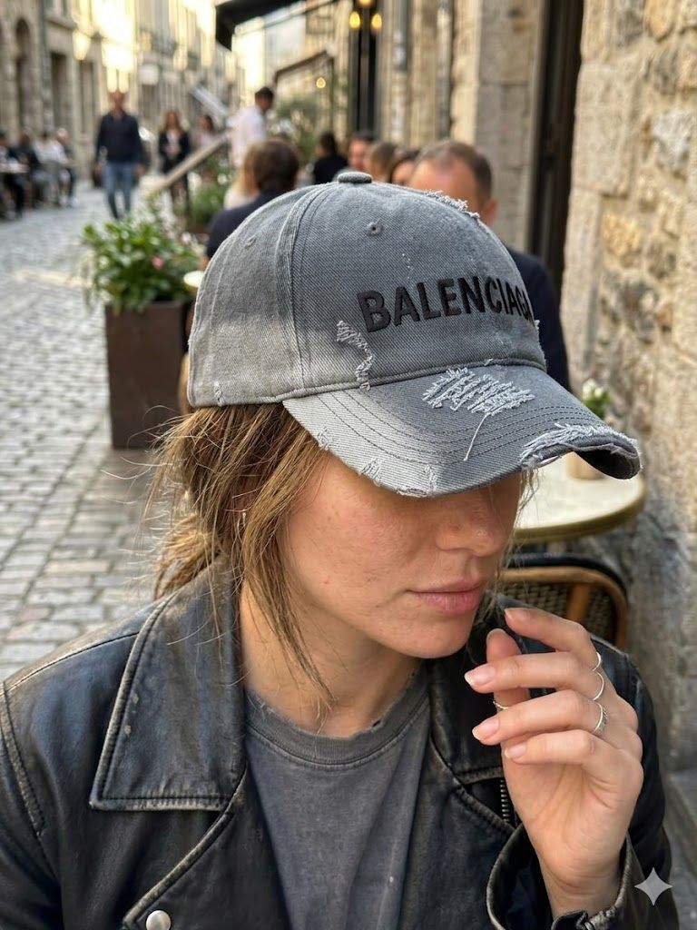 Distressed Denim Cap
