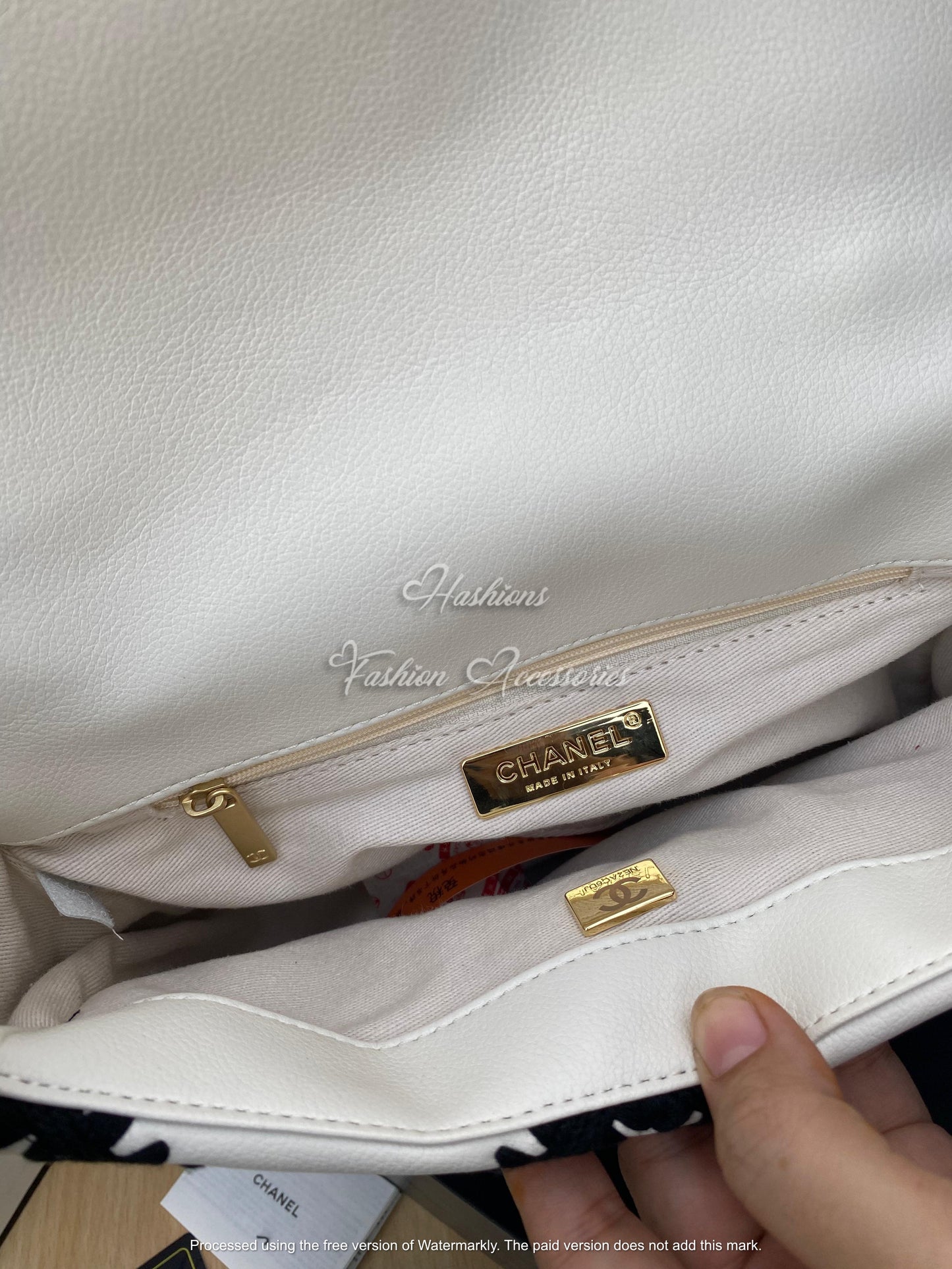 CHAN-EL Flap Bag 19 (Crochet) - White