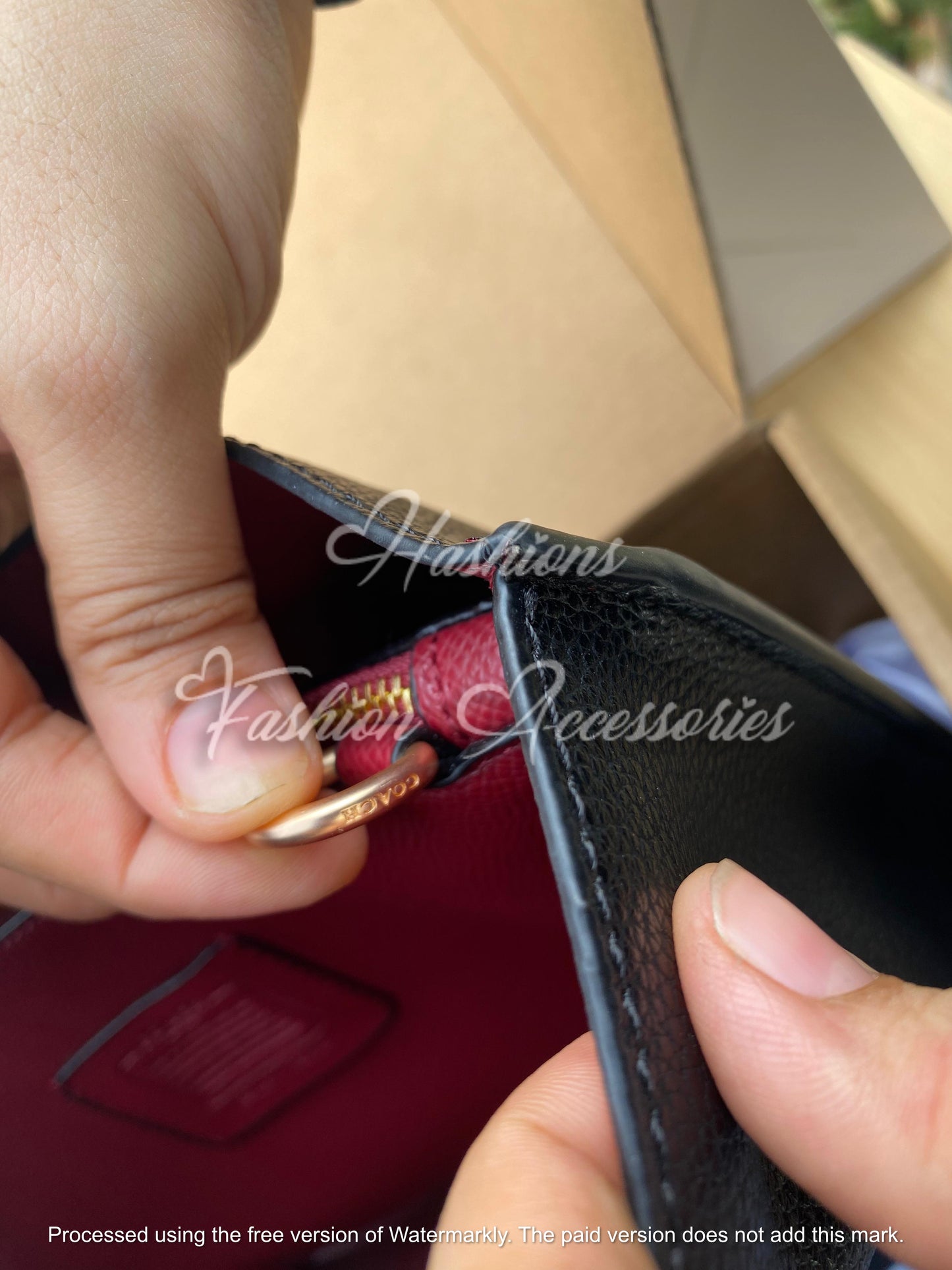 Coach Midnight Black Tote – with Luxe Red Interior