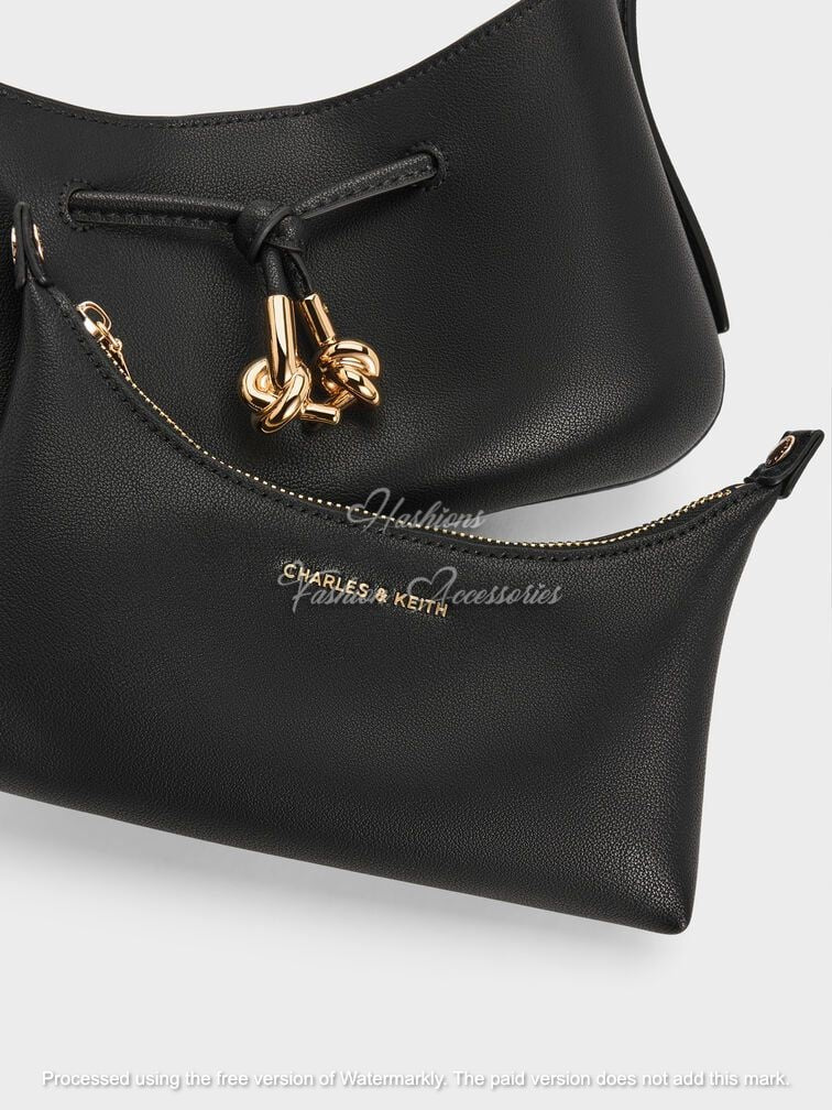 Knotted Hardware Hobo Bag with Pouch