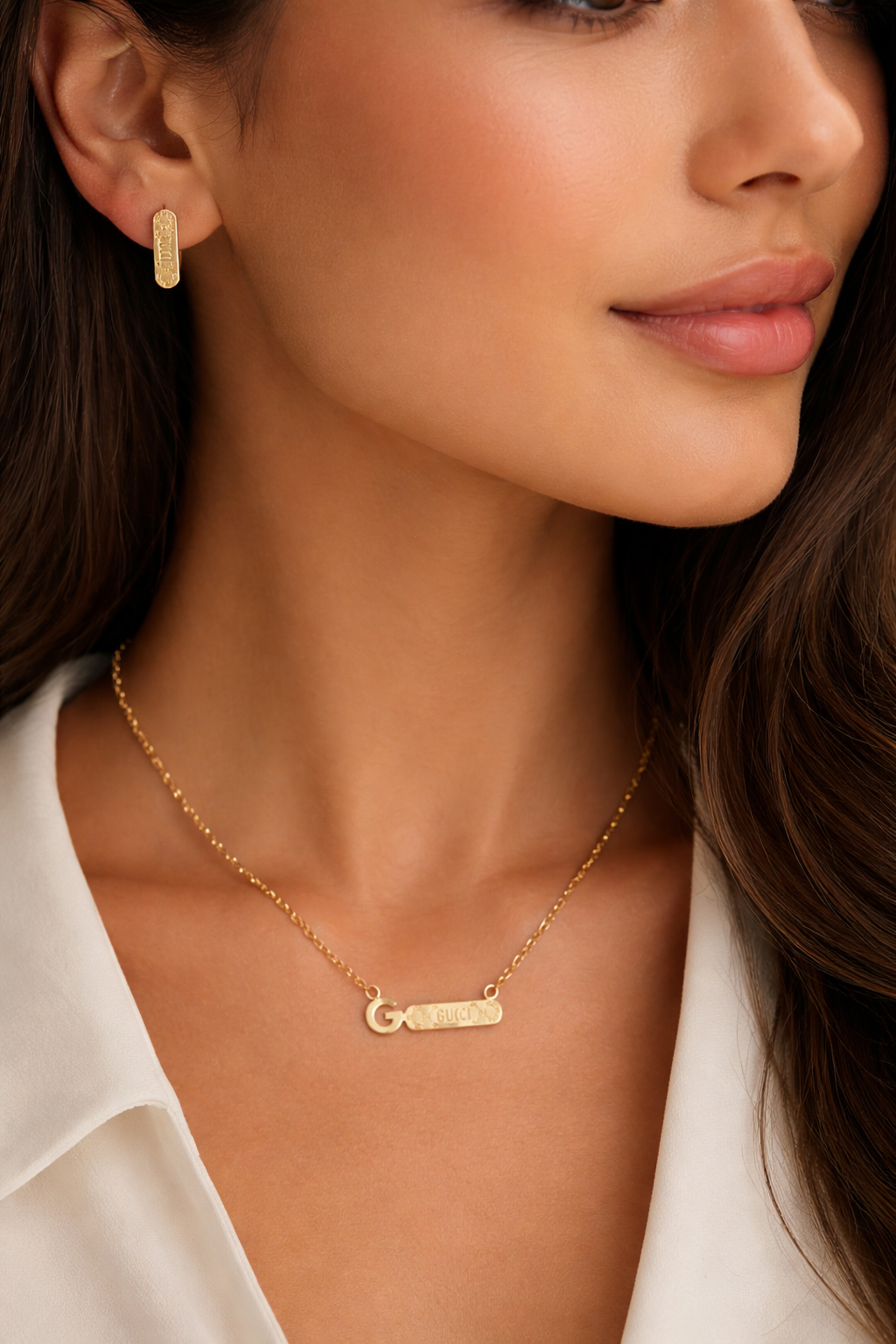 Gold-Tone Pendant Necklace & Stud Earrings Set
