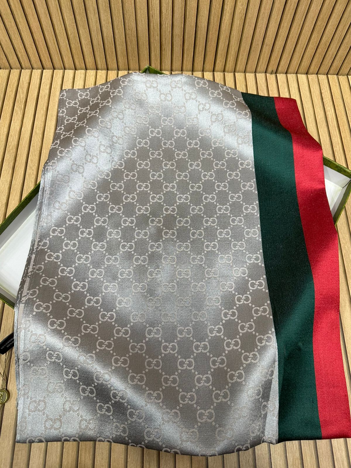 Luxury Monogram Print Silk Scarf for Women – Lightweight Silk Scarf