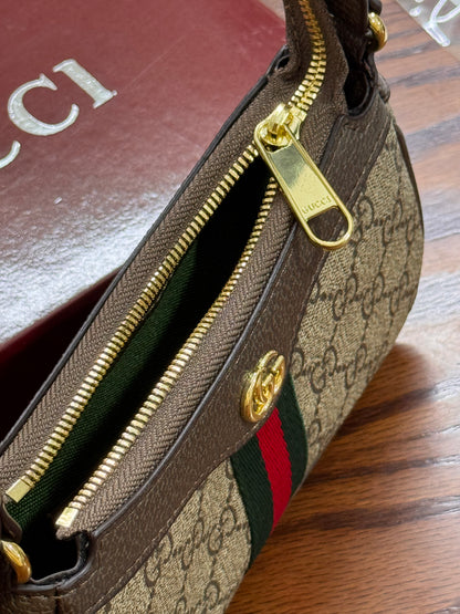 Vintage Monogram Mini Bag with Signature Web Stripe & Gold Hardware