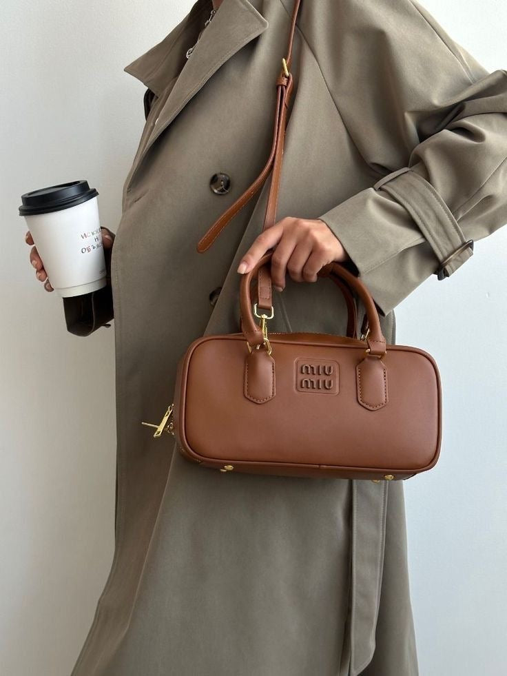 Premium Leather Rectangular Bauletto Bag