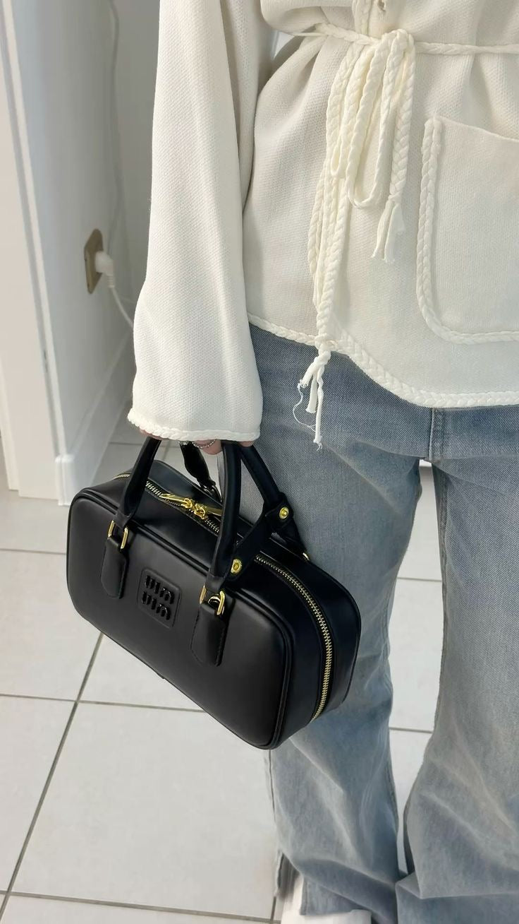 Premium Leather Rectangular Bauletto Bag