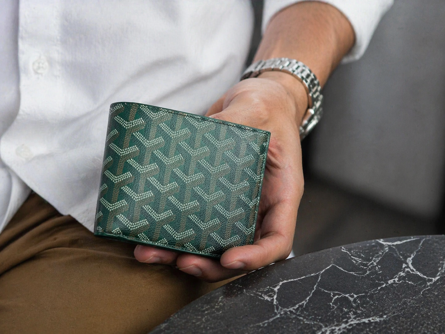 Men's Geometric Pattern Bifold Wallet