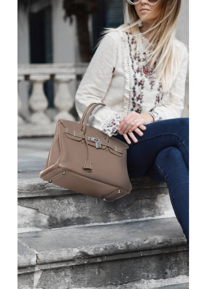 Luxury Togo Leather Top-Handle Tote Bag – Palladium Hardware