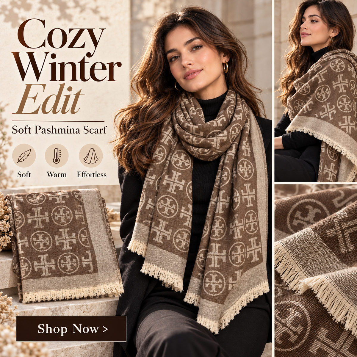 Monogram Pashmina Scarf