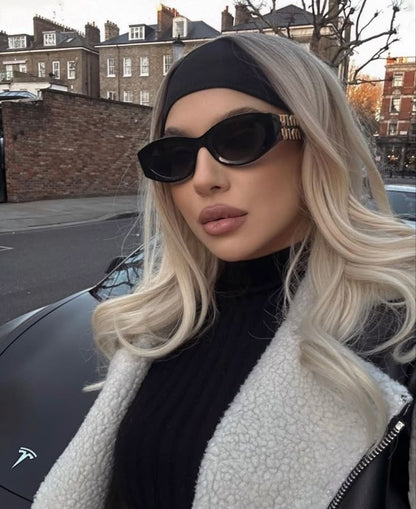 Women’s Retro Oval Cat-Eye Sunglasses – Thick Frame, UV400, Trendy Street Style (4 Colors)