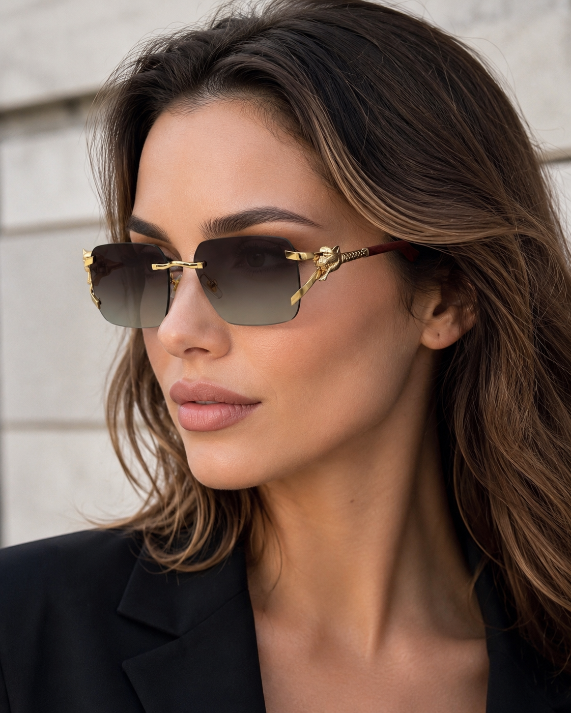 Panther Rimless Sunglasses