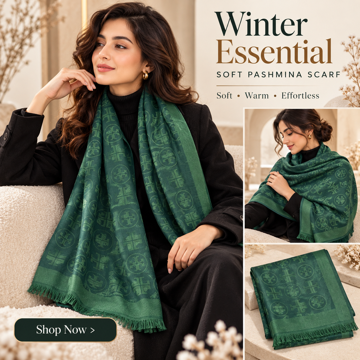 Monogram Pashmina Scarf