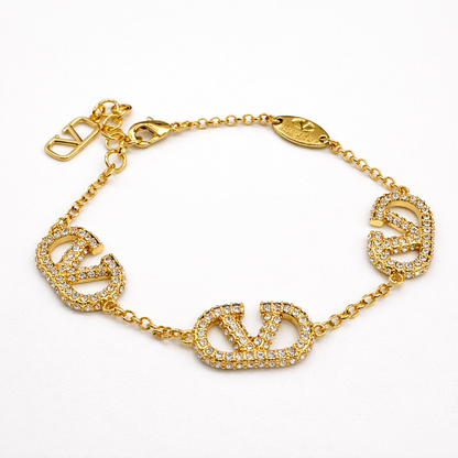 Crystal Embellished Chain Bracelet