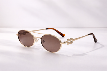 Vintage Oval Aviator Sunglasses