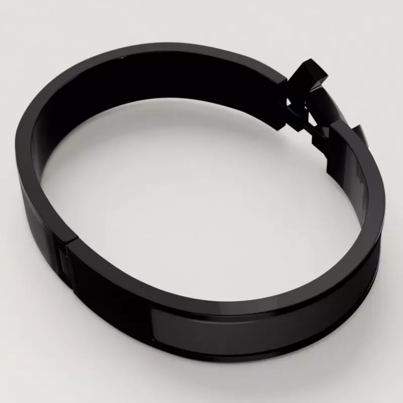 Black Geometric Bangle