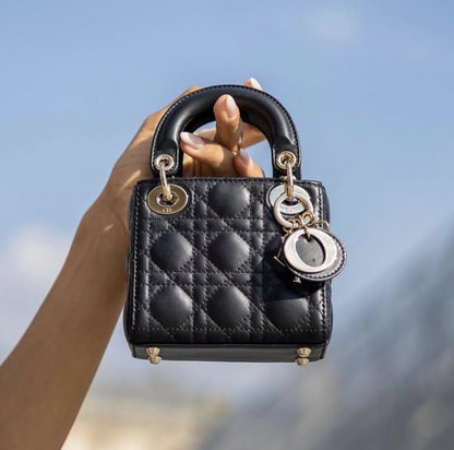 Lady Dior Mini Handbag Black