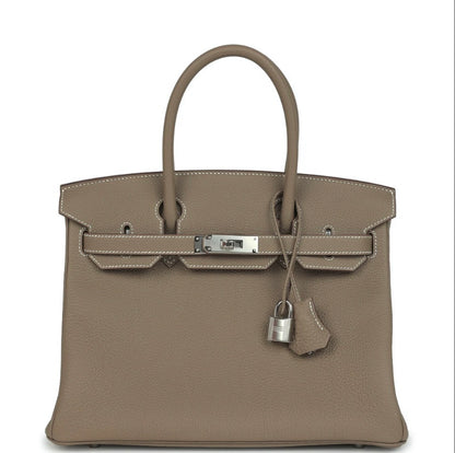 Luxury Togo Leather Top-Handle Tote Bag – Palladium Hardware