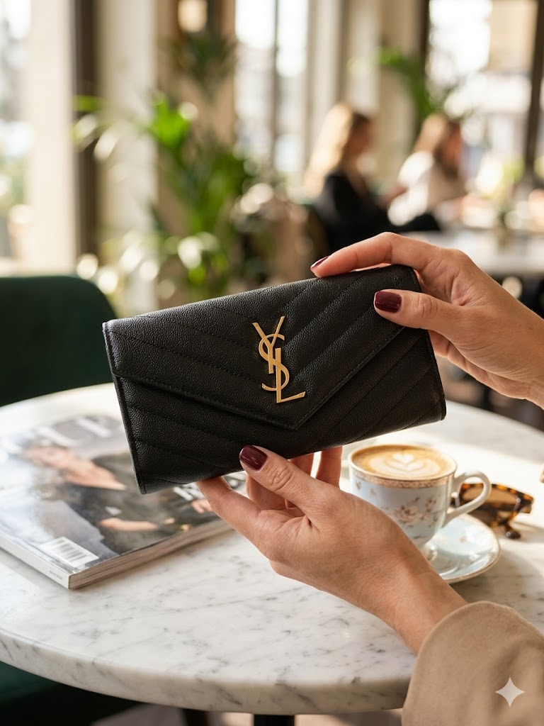 Quilted Envelope Long Wallet