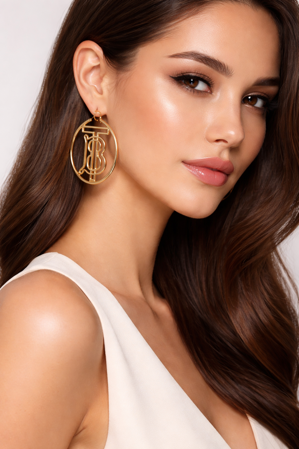 Monogram Circular Hoop Earrings