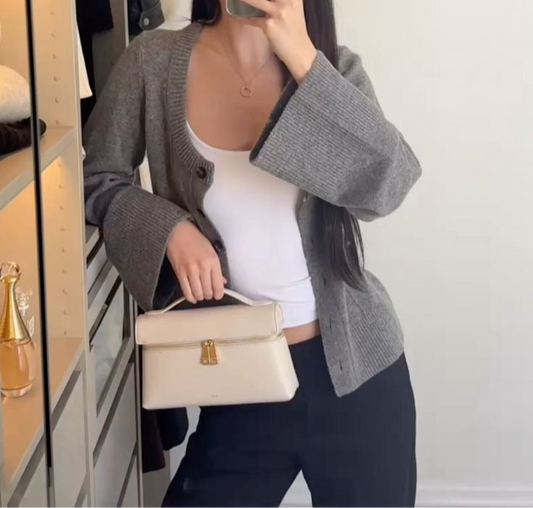 Structured Top-Handle Box Bag with Lock