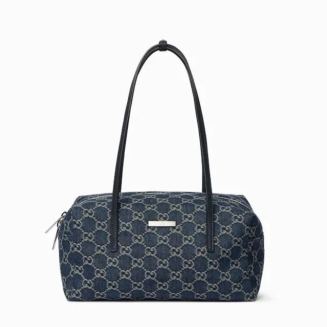 Monogram Denim Shoulder Bag