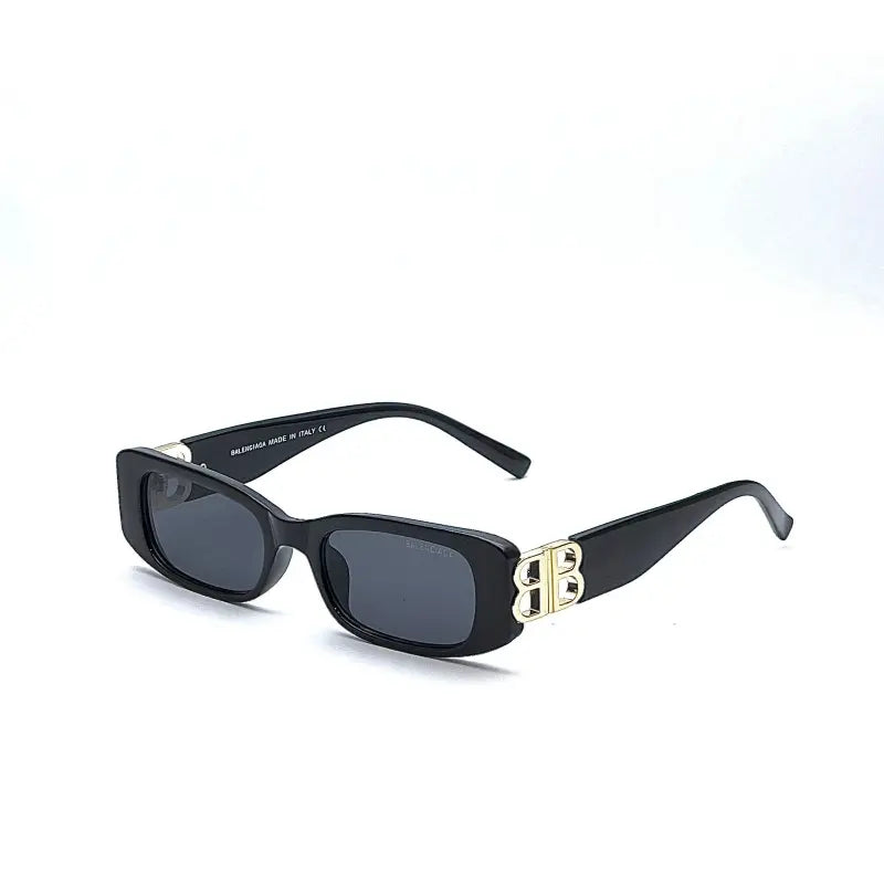 Rectangular Black Sunglasses – Luxury Gold Temple Statement Shades
