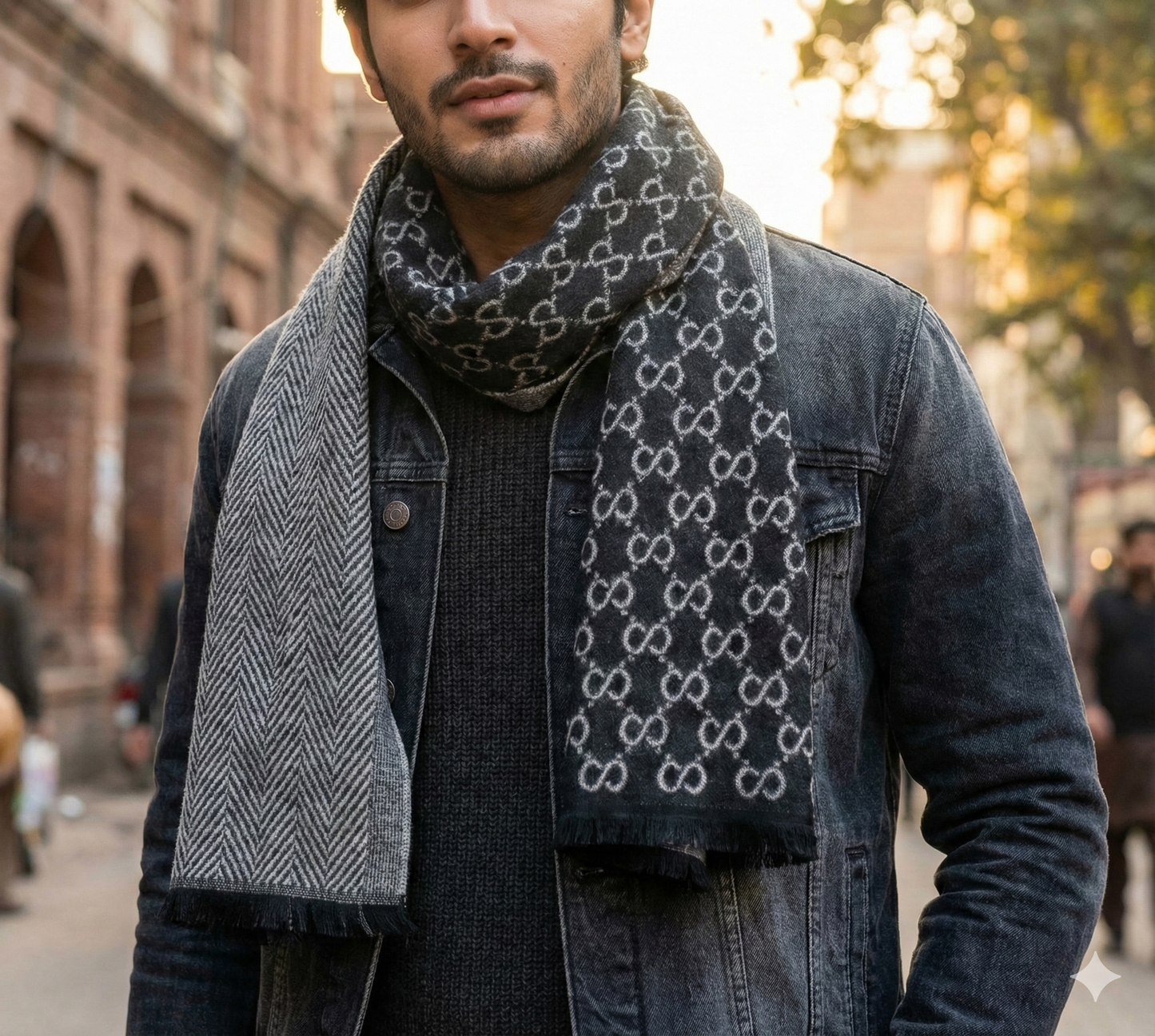 Men’s Winter Muffler – Soft Wool Blend Long Scarf for Men