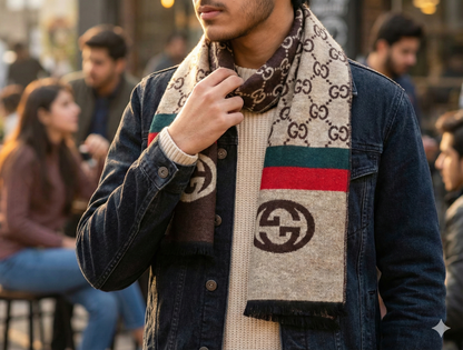 Men’s Winter Muffler – Soft Wool Blend Long Scarf for Men